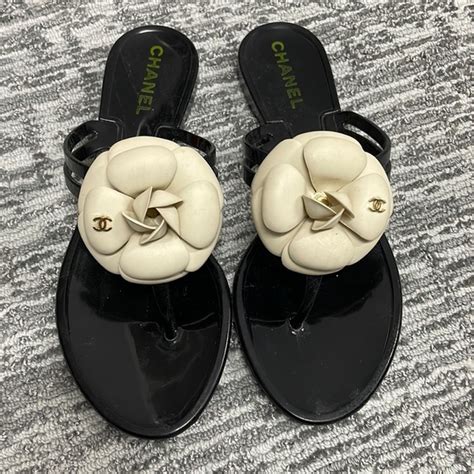 chanel jelly sandals size 6|Chanel cold trip slide sandals.